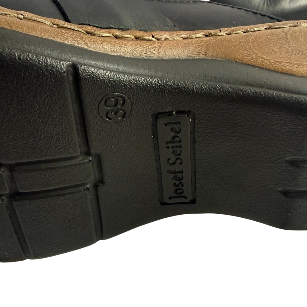 Josef Seibel Womens Black Leather Studded Clog Mules 254406 Size 39 - Picture 9 of 10